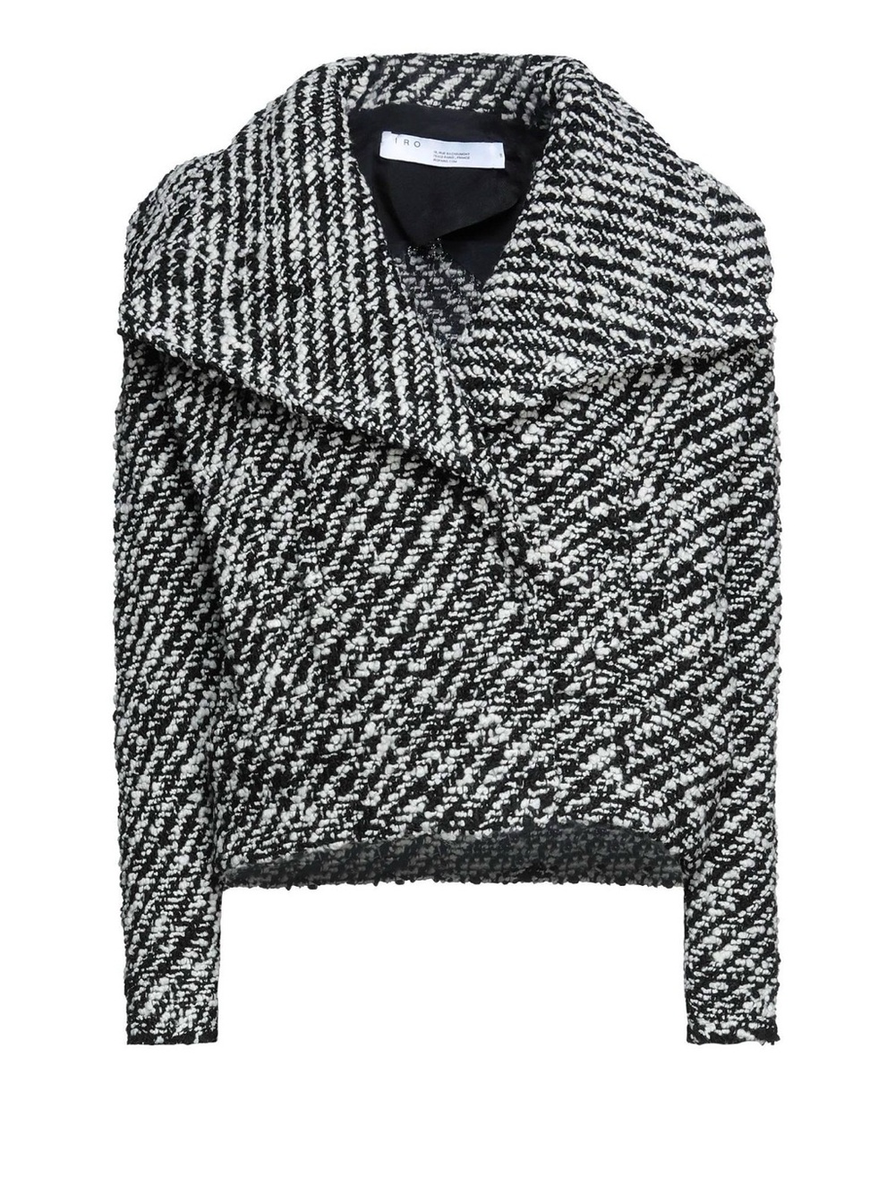 IRO Black and White Bouclé Cropped Blazer Jacket  NWT